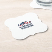 Amerikaanse Snor Patriottische Vector Ontwerp in D Kartonnen Onderzetters (Gekanteld)