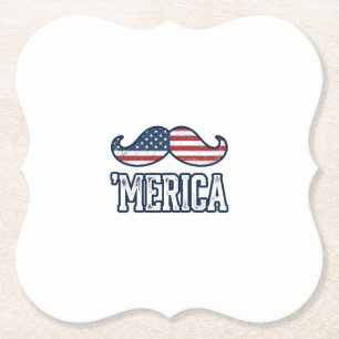 Amerikaanse Snor Patriottische Vector Ontwerp in D Kartonnen Onderzetters
