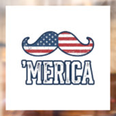 Amerikaanse Snor Patriottische Vector Ontwerp in D Raamsticker (Vel 2)