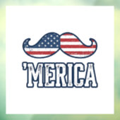 Amerikaanse Snor Patriottische Vector Ontwerp in D Raamsticker (Vel 3)