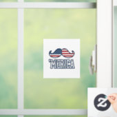 Amerikaanse Snor Patriottische Vector Ontwerp in D Raamsticker (Huis)