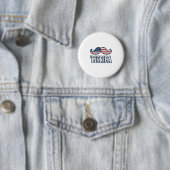 Amerikaanse Snor Patriottische Vector Ontwerp in D Ronde Button 5,7 Cm (In situ)