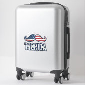 Amerikaanse Snor Patriottische Vector Ontwerp in D Sticker (Koffer)