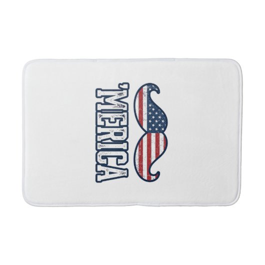 Amerikaanse Snor Patriottische Vector Ontwerp in N Badmat (Voorkant)
