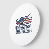 Amerikaanse Snor Patriottische Vector Ontwerp in N Grote Klok (Hoek)