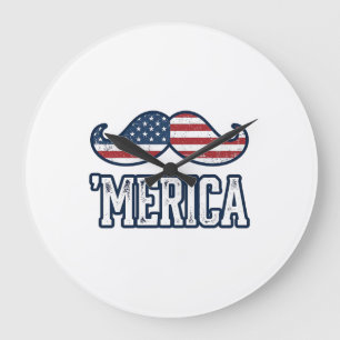 Amerikaanse Snor Patriottische Vector Ontwerp in N Grote Klok