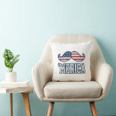 Amerikaanse Snor Patriottische Vector Ontwerp in N Kussen (Stoel)