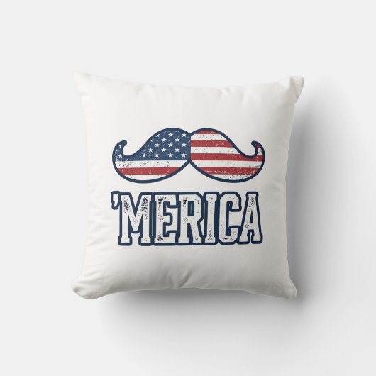 Amerikaanse Snor Patriottische Vector Ontwerp in N Kussen (Voorkant)