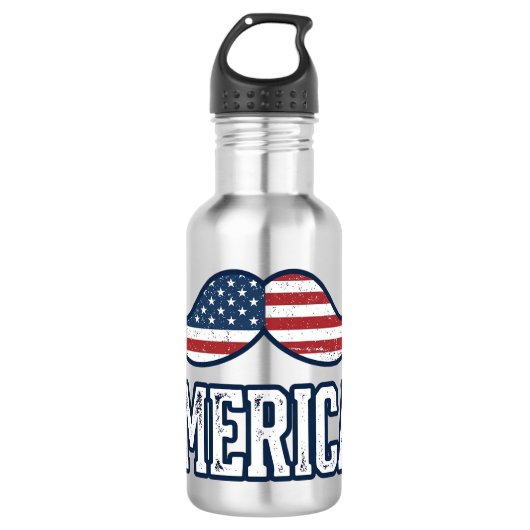 Amerikaanse Snor Patriottische Vector Ontwerp in N Waterfles (Voorkant)