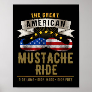 Amerikaanse snor rijdt 4 juli voor Patriotic B Poster