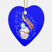 Amerikaanse Snowman-kerstkeepaardse Ornament (Links)