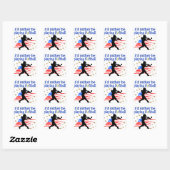 AMERIKAANSE SOFTBALSPELER HOUDT VAN SOFTBALDESIGN VIERKANTE STICKER (Vel)