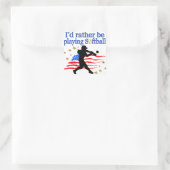 AMERIKAANSE SOFTBALSPELER HOUDT VAN SOFTBALDESIGN VIERKANTE STICKER (Tas)