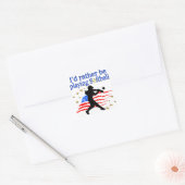 AMERIKAANSE SOFTBALSPELER HOUDT VAN SOFTBALDESIGN VIERKANTE STICKER (Envelop)