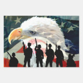 Amerikaanse soldaat Amerikaanse vlag ter ere Inpakpapier Vel (Voorkant)