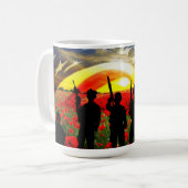 Amerikaanse soldaat Amerikaanse vlag ter ere Koffiemok (Voorkant links)