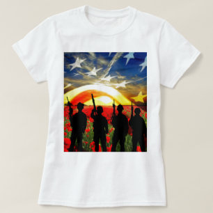 Amerikaanse soldaat Amerikaanse vlag ter ere T-shirt