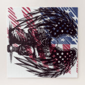 Amerikaanse soldaat engel bidt Amerikaanse vlag ku Legpuzzel (Horizontaal)