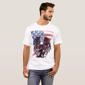 Amerikaanse soldaat engel bidt Amerikaanse vlag ku T-shirt (Voorkant volledig)