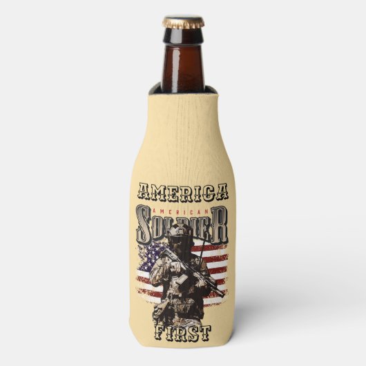 Amerikaanse soldaat fles koeler (Fles Voorkant)