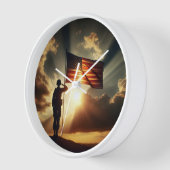 Amerikaanse soldaat groet de vlag (Hoek)