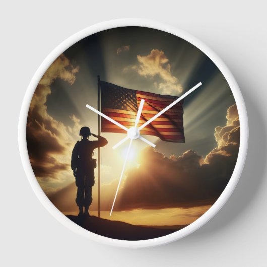 Amerikaanse soldaat groet de vlag (Voorkant)