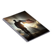 Amerikaanse soldaat groet de vlag notitieboek (Rechterzijde)