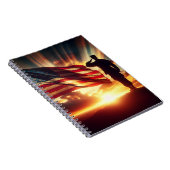 Amerikaanse soldaat groet de vlag notitieboek (Rechterzijde)