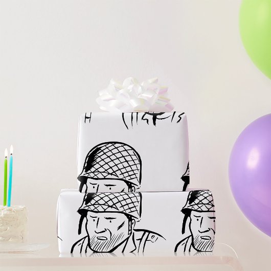 Amerikaanse Soldaat Illustratie Cadeaupapier