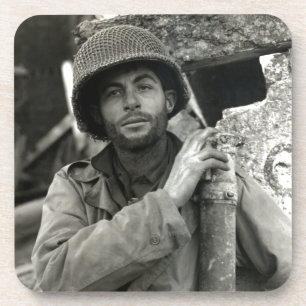 Amerikaanse soldaat in Hurtgen Forest Bier Onderzetter