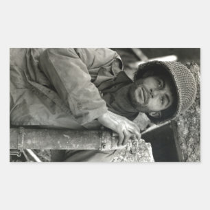 Amerikaanse soldaat in Hurtgen Forest Rechthoekige Sticker