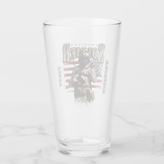 Amerikaanse Soldaat Ontwerp Pint Glas Kop (Achterkant)
