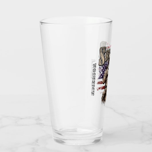 Amerikaanse Soldaat Ontwerp Pint Glas Kop (Rechts)