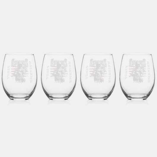 Amerikaanse Soldaat Ontwerp Stemless Wijn Glas Set (Achterkant)