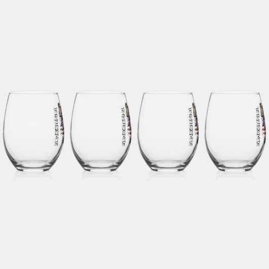 Amerikaanse Soldaat Ontwerp Stemless Wijn Glas Set (Rechts)