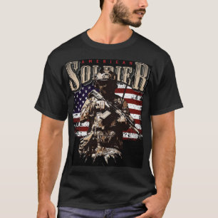 Amerikaanse soldaat patriottische militaire grafis t-shirt