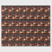 Amerikaanse soldaat saluutvlag cadeaupapier (Vlak)