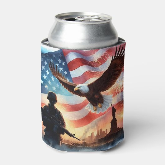 Amerikaanse soldaat scène blikjeskoeler (Blikje Voorkant)