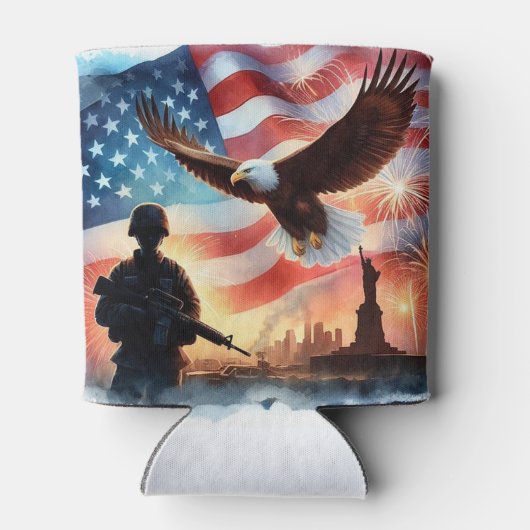 Amerikaanse soldaat scène blikjeskoeler (Achterkant)