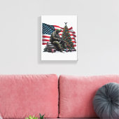 Amerikaanse Soldaat VS Vlag Kerstboom Art Canvas Afdruk (Insitu (Woonkamer))