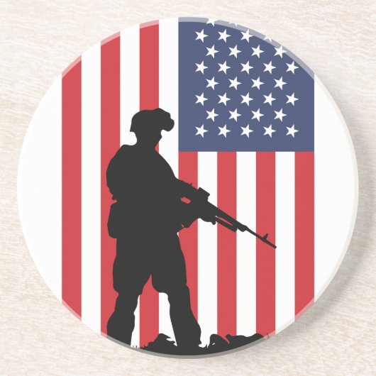 Amerikaanse soldaat zandsteen onderzetter (Voorkant)