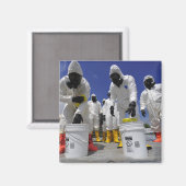 Amerikaanse soldaten van het 457e chemische batalj magneet (Voorkant / Achterkant)