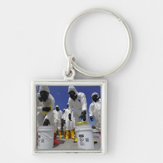 Amerikaanse soldaten van het 457e chemische batalj sleutelhanger (Voorkant)