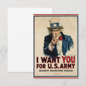 Amerikaanse soldaten wilden Poster WWII Kaart (Voorkant / Achterkant)