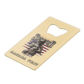 Amerikaanse Solder Design Roestvrij staal Opener Creditkaart Flessenopener (Voorkant Gekanteld)