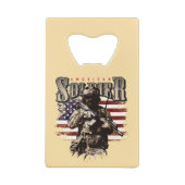 Amerikaanse Solder Design Roestvrij staal Opener Creditkaart Flessenopener (Achterkant)