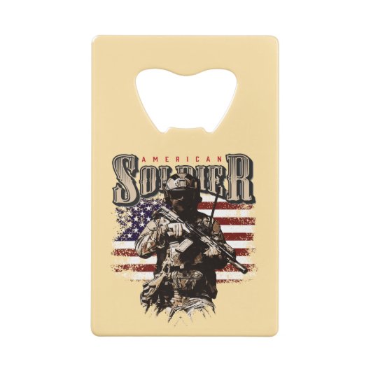 Amerikaanse Solder Design Roestvrij staal Opener Creditkaart Flessenopener (Achterkant)