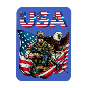 Amerikaanse Soldier Eagle USA Vlag Patriottische K Magneet