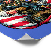 Amerikaanse Soldier Eagle USA Vlag Patriottische K Poster (Hoek)