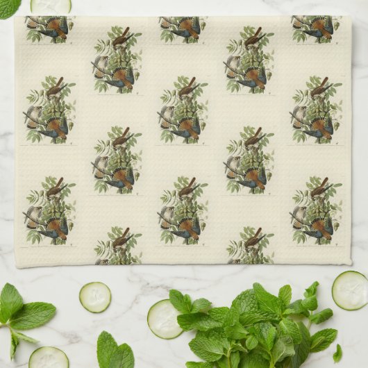 Amerikaanse Sparrow Hawk - Audubon's Birds of Amer Theedoek (Gevouwen)